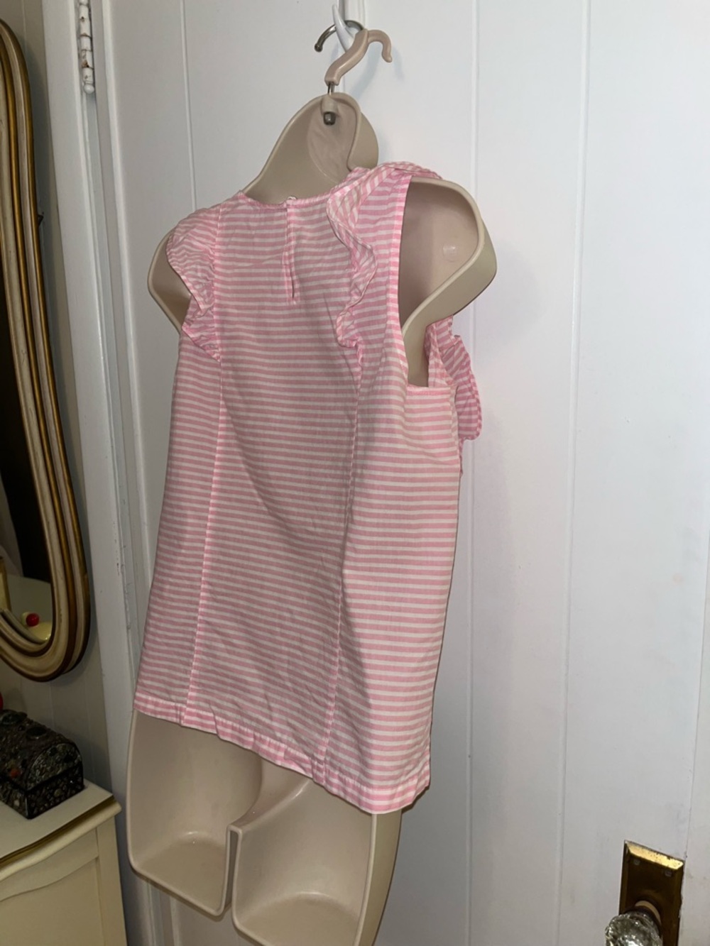 J.Crew| Pink Striped Ruffle Sleeve Top! - Picture 3 of 7